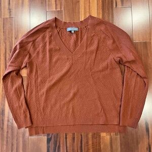 Title Nine Merino Wool Sweater Copper Rust Red Long Sleeve Pullover Size Medium